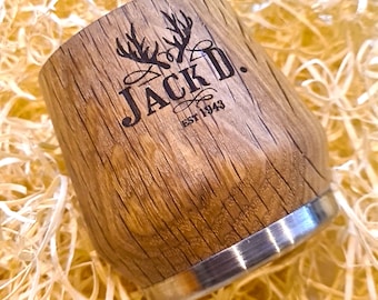 The Original Oak Honey Whiskey Tumbler + 100ml WAX! CUSTOM ENGRAVED