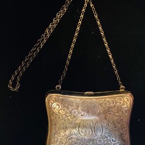 Sterling Silver, Edwardian/ Victorian monogrammed ladies purse/ coin purse. Maker is R. Blackinton & Co.