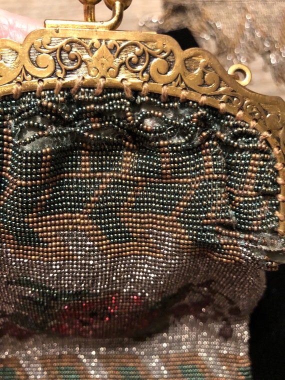 1920’s Rose beaded flapper bag - image 10