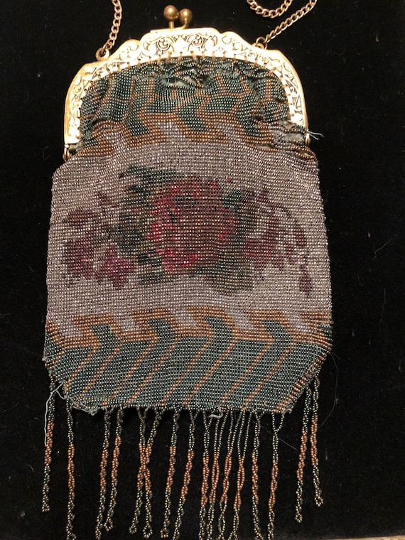 1920’s Rose beaded flapper bag