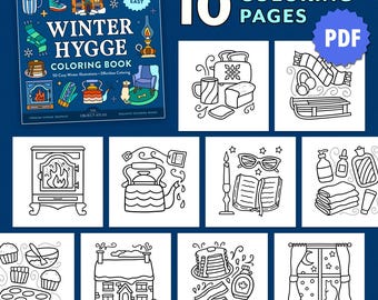 Bold & Easy 10 Cozy Winter Coloring Pages | Instant Download PDF Printable Coloring Book for Adults and Kids | iPad Coloring in Procreate