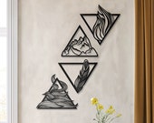 Four Elements - Metal Wall Art, 4 Elements Metal Wall Decor