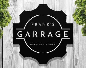 Personalized Garage sign for Dad on Fathers Day, Stepdads garage sign, Custom gift for dad, Gift for Grandpa