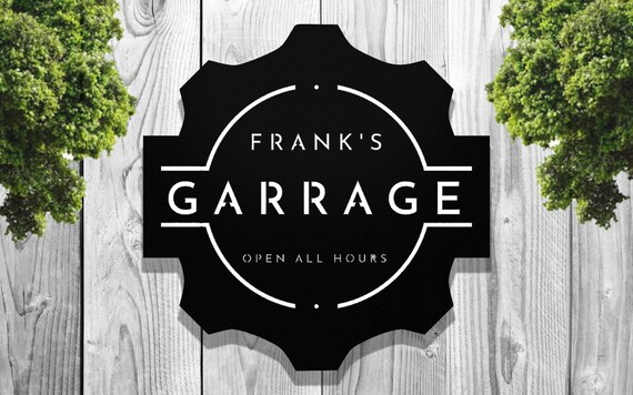 Personalized Garage Sign, Custom Metal Sign, Father's Day Gift