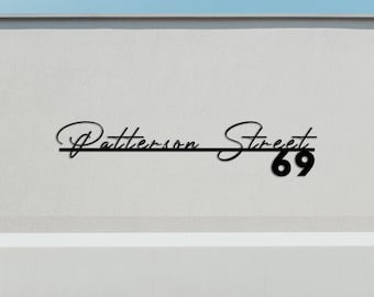 Personalized Metal House Number Sign: Outdoor Address Plaque