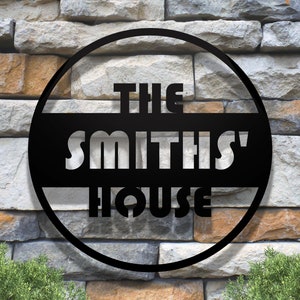 Personalized Family Name Metal Sign Wall Decor for Home