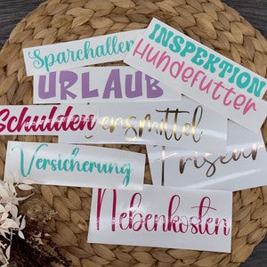 Aufkleber für A6 Umschläge Budget Planer, Budget Binder, Geldumschläge, Umschlagmethode, Finanzplaner, Cash stuffing für A6 Binder