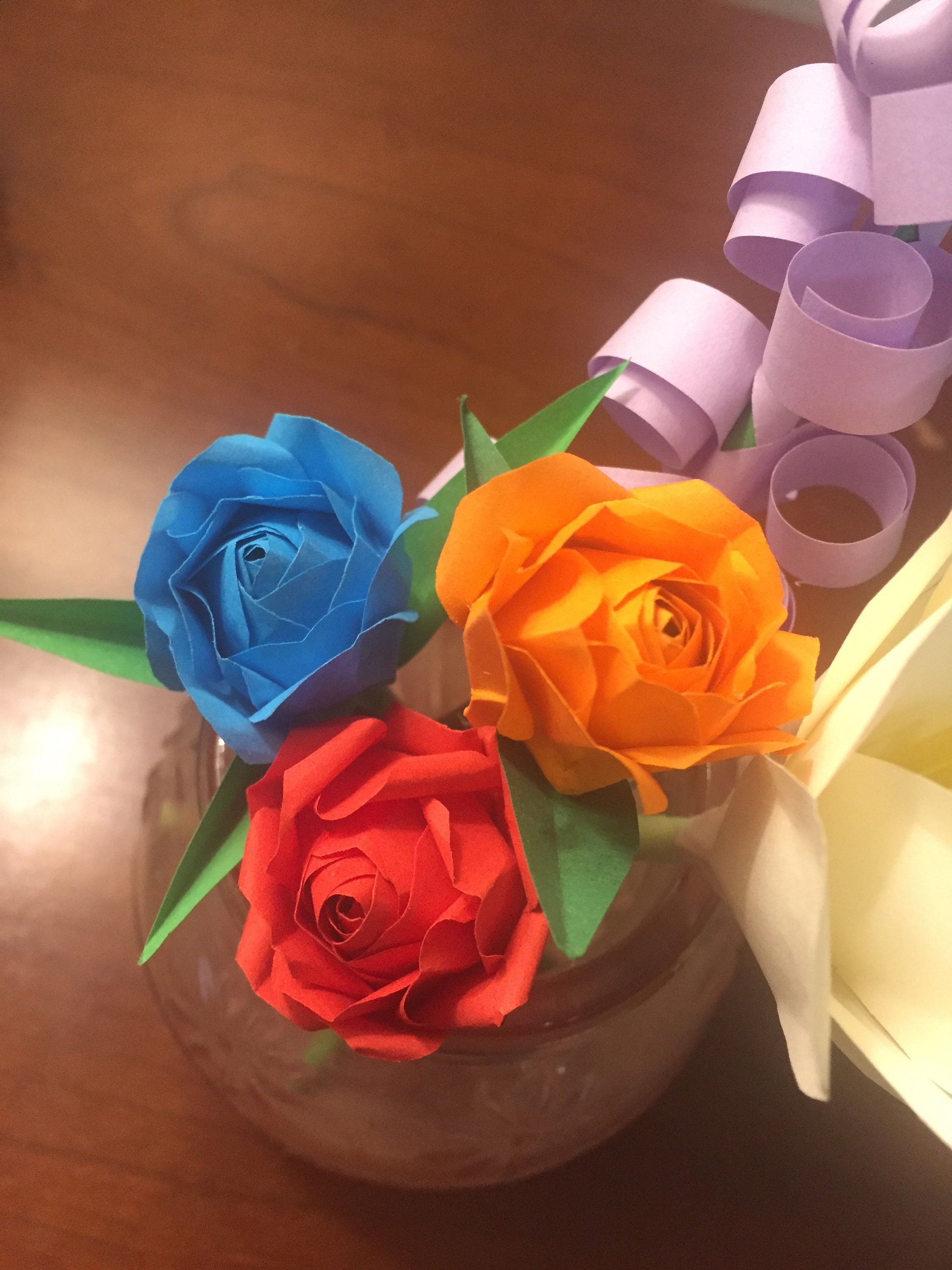 Origami Bouquet of Flowers Roses Lilac Floral Origami Paper | Etsy