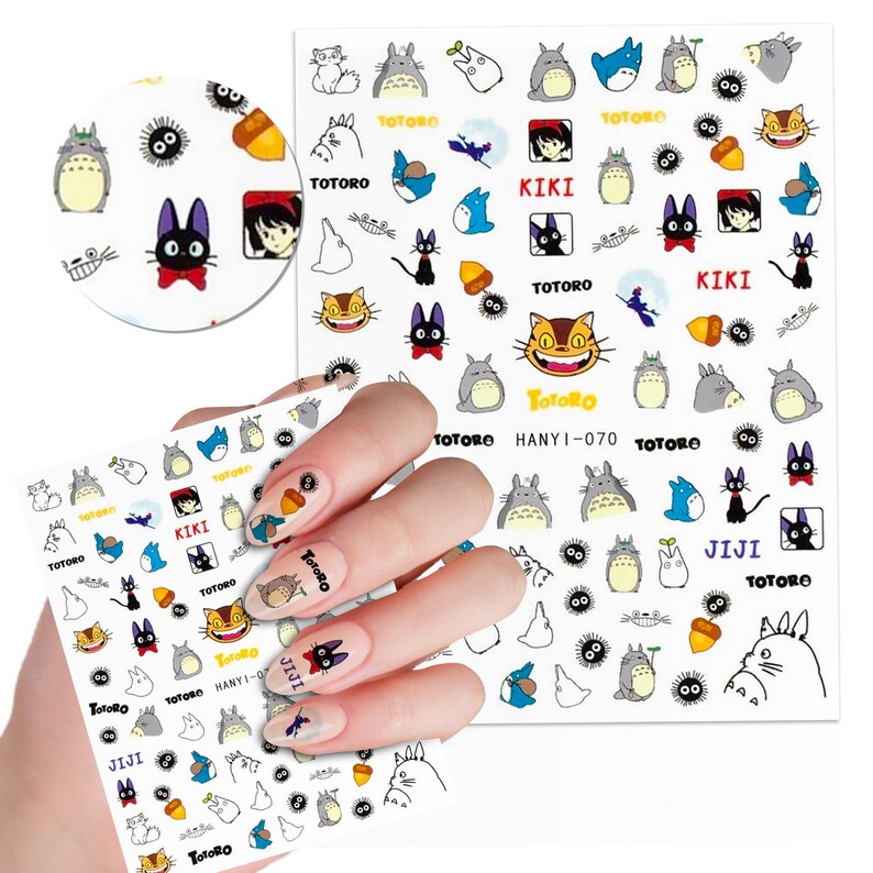 Cute Kawaii Cartoon Anime Nail Stickers Etsy