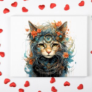 I am Tabby The Cat Legend  - Tabby Cat Wall Art - Hyperdetailed Mythical Illustration, Griffith Inspiration - Instant Download