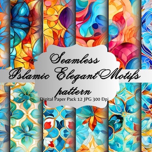 Islamic Geometric Art Seamless Pattern -  Islamic Elegant Motifs - Seamless Overlay Design for fabric, wallpaper, digital paper pack