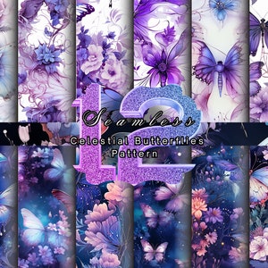 Aquarell himmlische Schmetterling Digital Paper Pack - Nahtlose verträumte Kunst Muster für die Kartenherstellung & DIY Geschenke