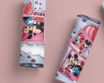 Mickey & Minnie Mouse fan gift, Personalised tumbler, Anniversary present, Valentine's Day gift, Customisable drinkware, Disney lover's gift