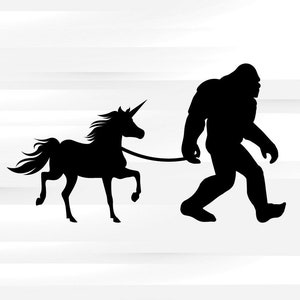 Sasquatch unicorn   funny clip svg clipart for cricut users