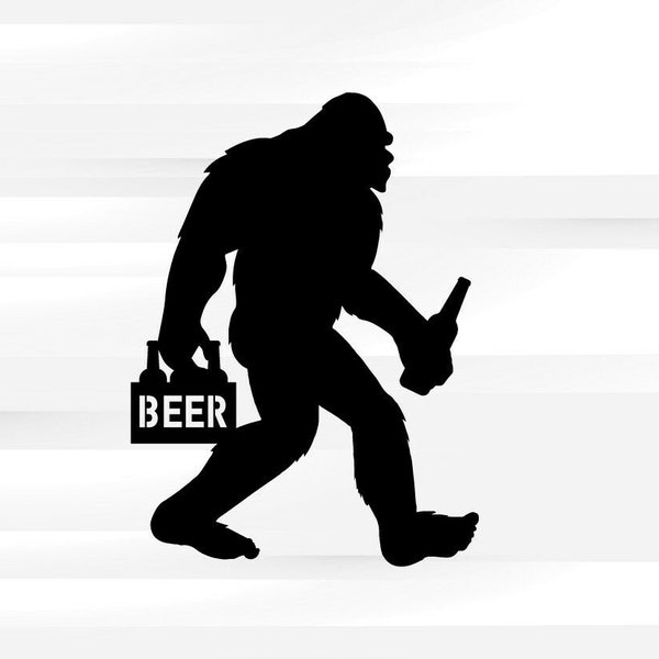 Sasquatch beer  funny clip svg clipart for cricut users