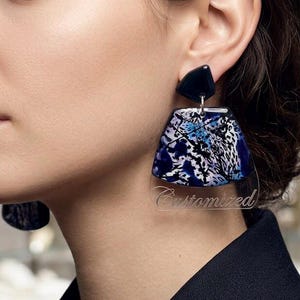 Animal Print Lange Ohrhänger mit 925 Silber Verschluss – Handgemachter Statement Schmuck