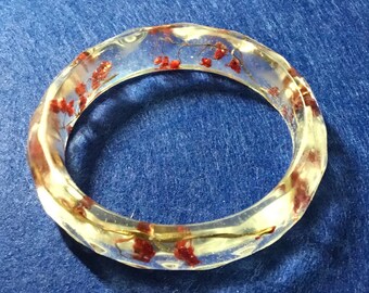 Lillies of the valley real dry flowers bracelet,resin handmade bracelet,gift for her.