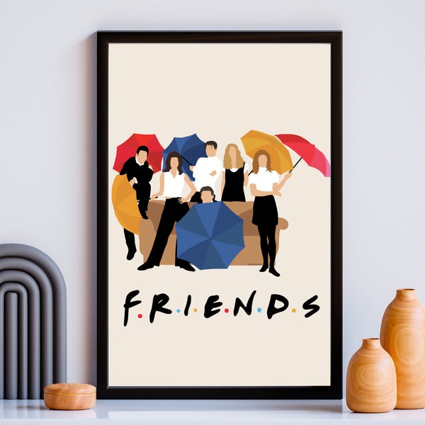 Affiche illustration série "Friends", idée cadeau