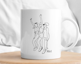 Mug personnalisable illustration minimaliste - cadeau personnalisé pour toute la famille - tasse personnalisée - idée cadeau