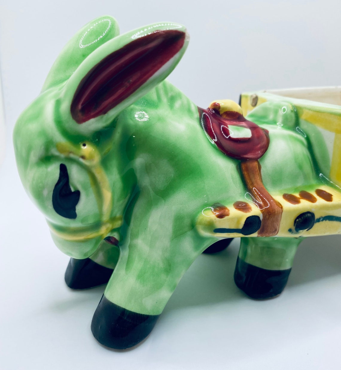 Vintage Japan Ceramic Donkey and Cart Planter - Etsy