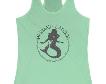 Mermaid Lagoon Débardeur dos nageur idéal Peter Pan pour femme Deuxième étoile à droite et droite jusqu'au matin