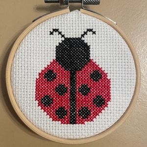 PATTERN Ladybug Cross Stitch Chart Instant Download Includes Directions