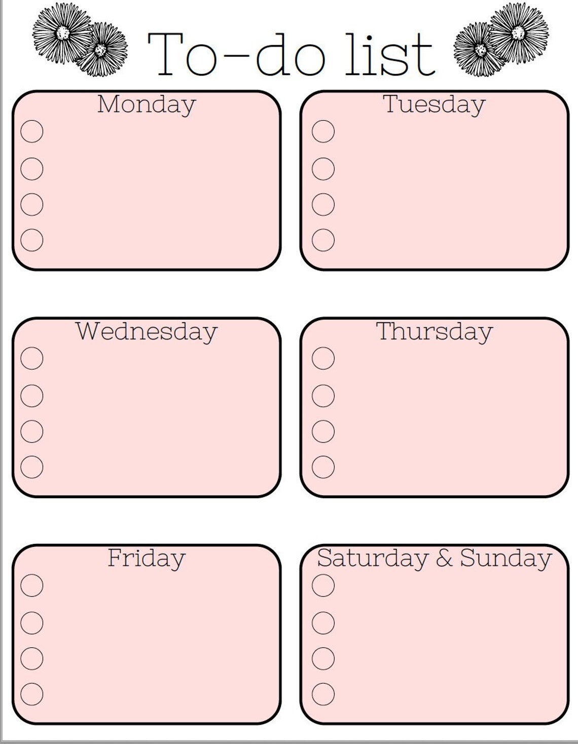 To Do List Printable Instant Download One Page Reusable - Etsy UK