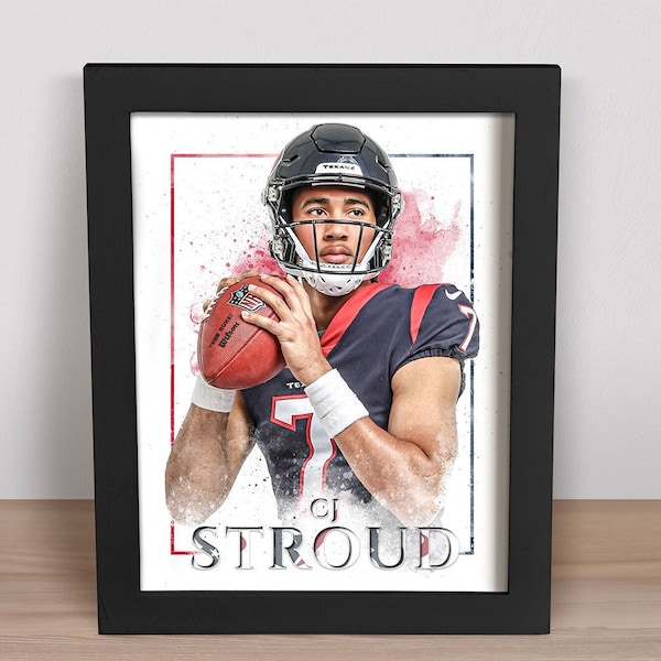 Instant Download Digital Art 16x20 Print Houston Texans Rookie Star CJ Stroud NFL