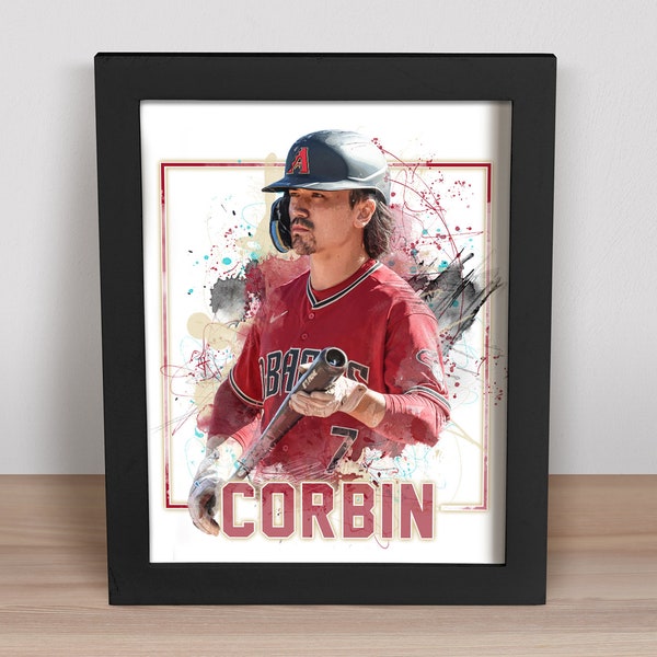 Instant Download Digital Art 16x20 Print Arizona Diamondbacks Star Corbin Carroll MLB Baseball