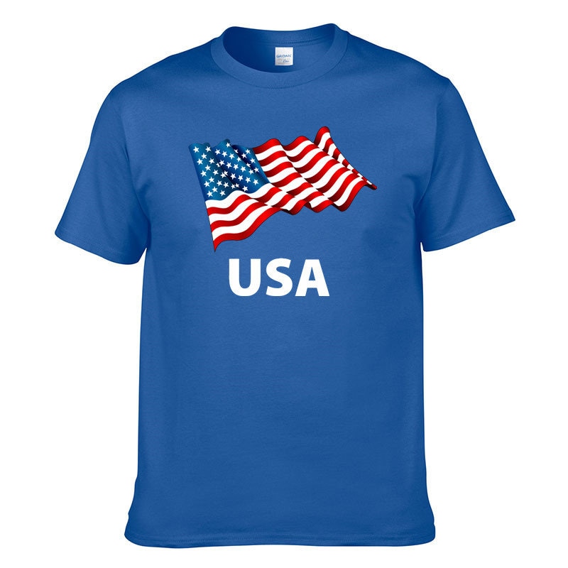 100 Cotton TShirt Unisex USA Flag 4 Colors Etsy