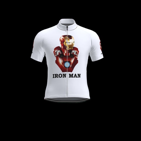 Men Cycling Jersey IRON MAN Cartoon 