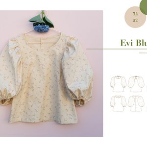 Evi blouse 34 - 52 pattern and instructions