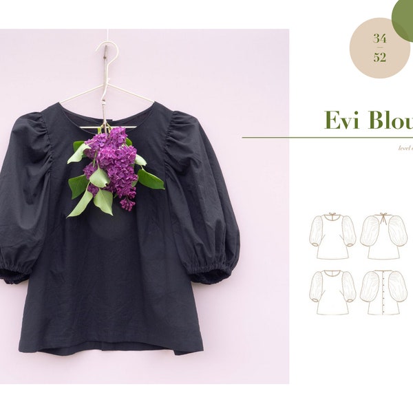 Evi Blouse 34 - 52 sewing pattern and instructions