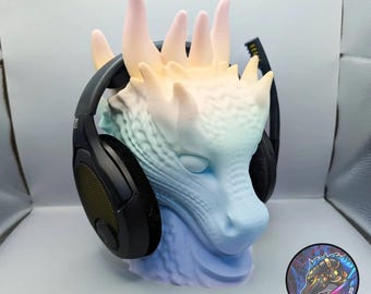 3D gedruckter Drachen-Headset-Halter | Fantasy Gamer Schreibtisch Dekoration
