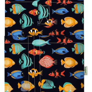 Kapax MONA | Book Sleeve  | Hard Books Cover for Paperback | Washable Fabric | Book Protector Padded Tablet Cover for Adult (AQUARIUM)