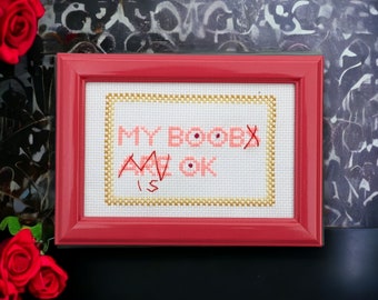 Cita musical bordada, Pieza enmarcada, My boob is OK
