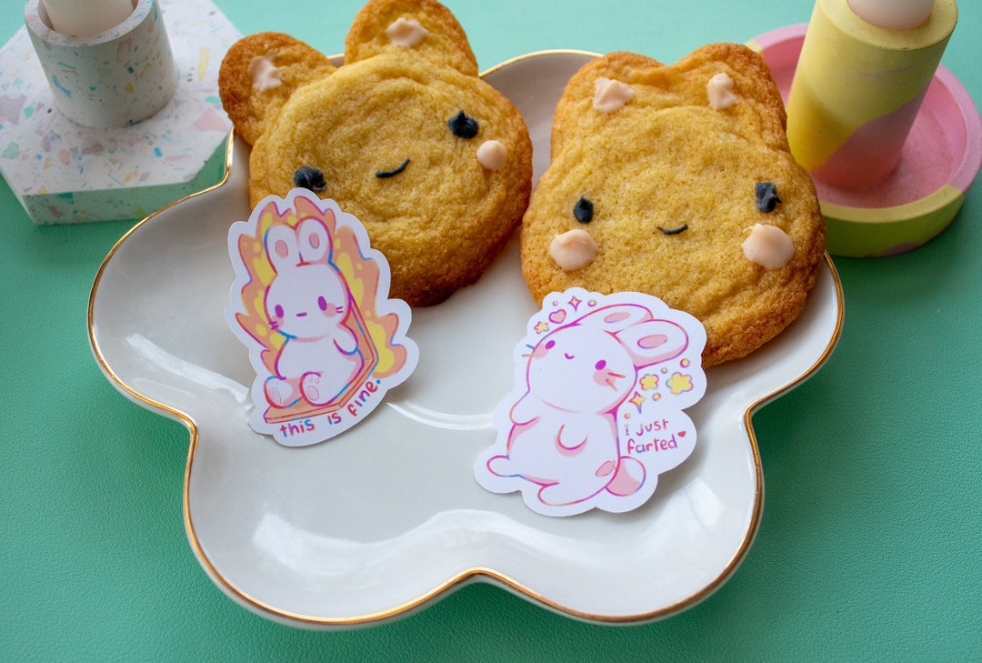Prank Rabbits Meme Funny Vinyl Bunny Sticker Set Prank Waterproof Kawaii Rabbit ...