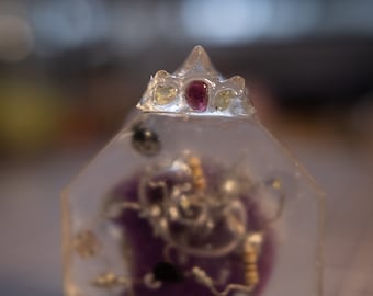 LDR Sensor Brooch, Optoelectronic Toy & Light Sculpture with stones