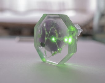 octa. brooches, epoxy, sensor, optic, optoelectronic, jewellery, transparent, light scultptures, şeffaf semiconductors