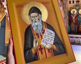 Icono hecho a mano de San Porfirio el Kapsokalivita