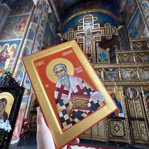 Saint Symeon Hand-Painted Icon | Gold Leaf | Traditional Orthodox Art | 11.8x7.9 in (30x20 cm)