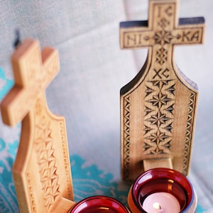 Prayer Lamp | Religious gift | Hand sculpted Wood Oil Vigil Lamp | oil Lamp | Handcraft Candle | Christian Home Altar | Orthodox vigil lamp
