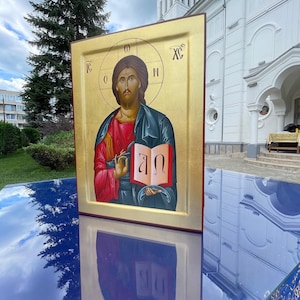 Handpainted icon  |  Christian painting  |  religious gift  | Christ | Jesus Christ | 24k Gold Hand Painted on wood | orthodox
