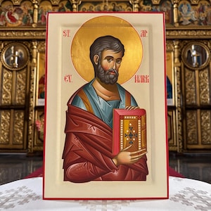 Handpainted icon of Saint Mark the Evangelist