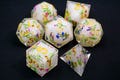 Floral Dnd Dice Set For Role Playing Games Resin Dice Sharp Edge Dice DND Gift D6 D20 product logo