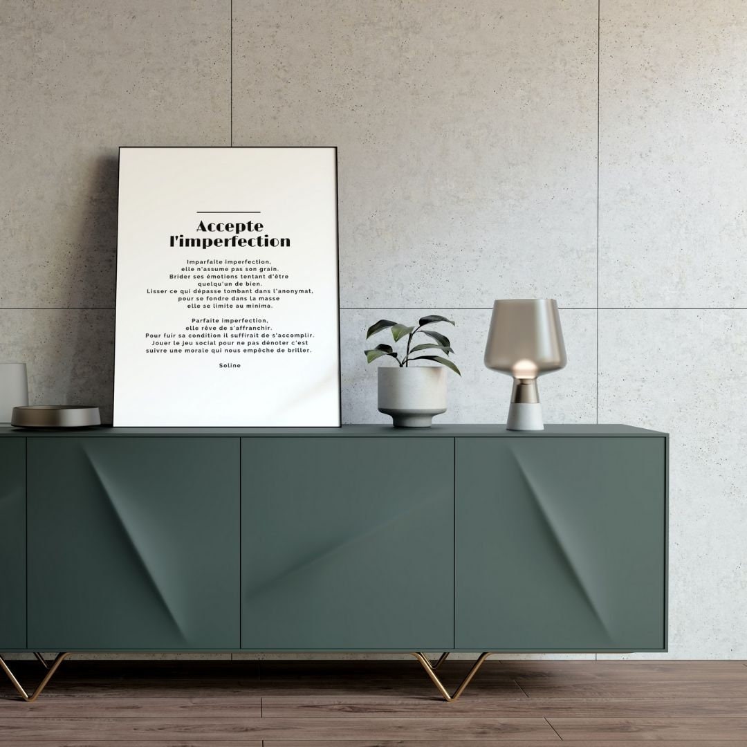 Poème Inspirant en A4 ou A5 Imperfection