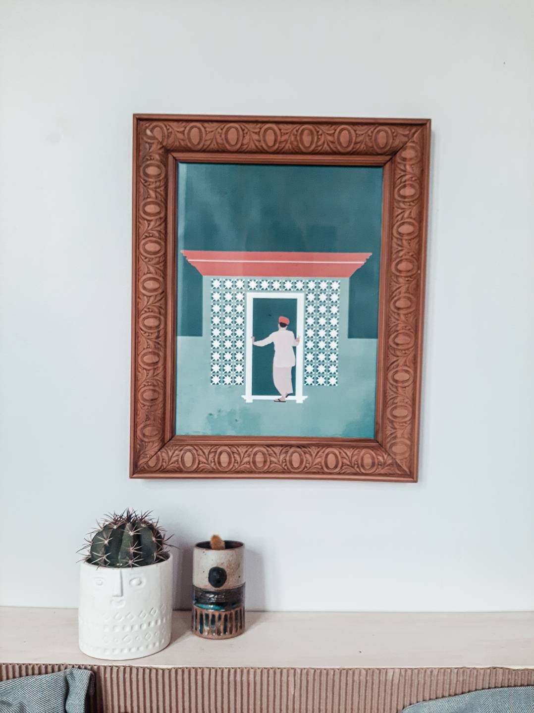 Cadre Bois Moulure Restauré, Tableau Ganesh