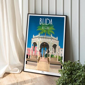Algeria poster, Minimalist poster Blida, Home decor, Wall Art Algeria