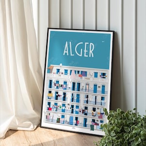 Algeria poster, Algiers poster, Home decor, Algeria wall art, Travel city print