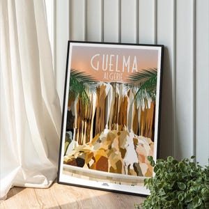Algeria poster, Guelma minimalist poster, Home decor, Wall Art Algeria, Travel print city